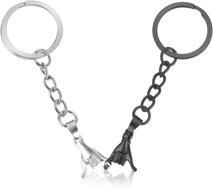 Perfectly Paired: 2Pcs Pinky Promise Keychain Set - Thoughtful Gifts for Couples and Best Friends