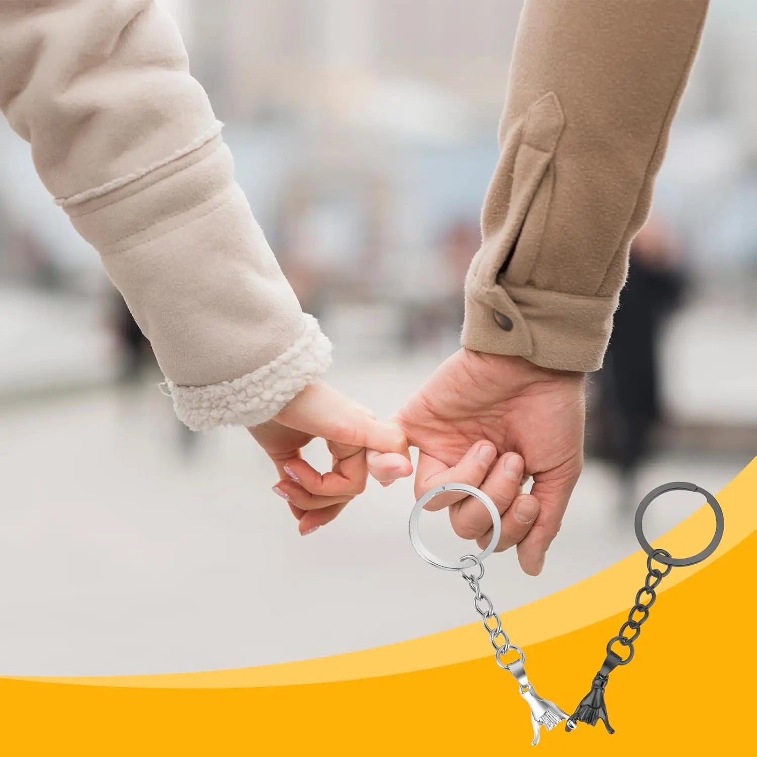 Perfectly Paired: 2Pcs Pinky Promise Keychain Set - Thoughtful Gifts for Couples and Best Friends