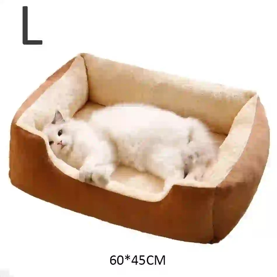 Cozy Soft Cushion Basket Bed for Cats & Dogs