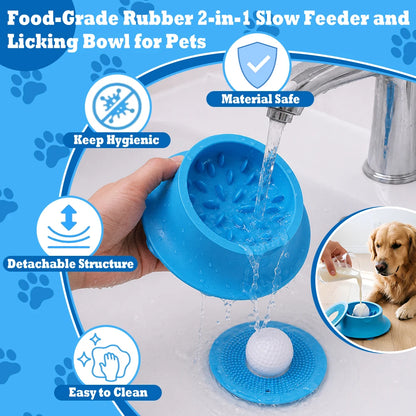 Silicone Dog Lick Mat Slow Feeder with Suction Base