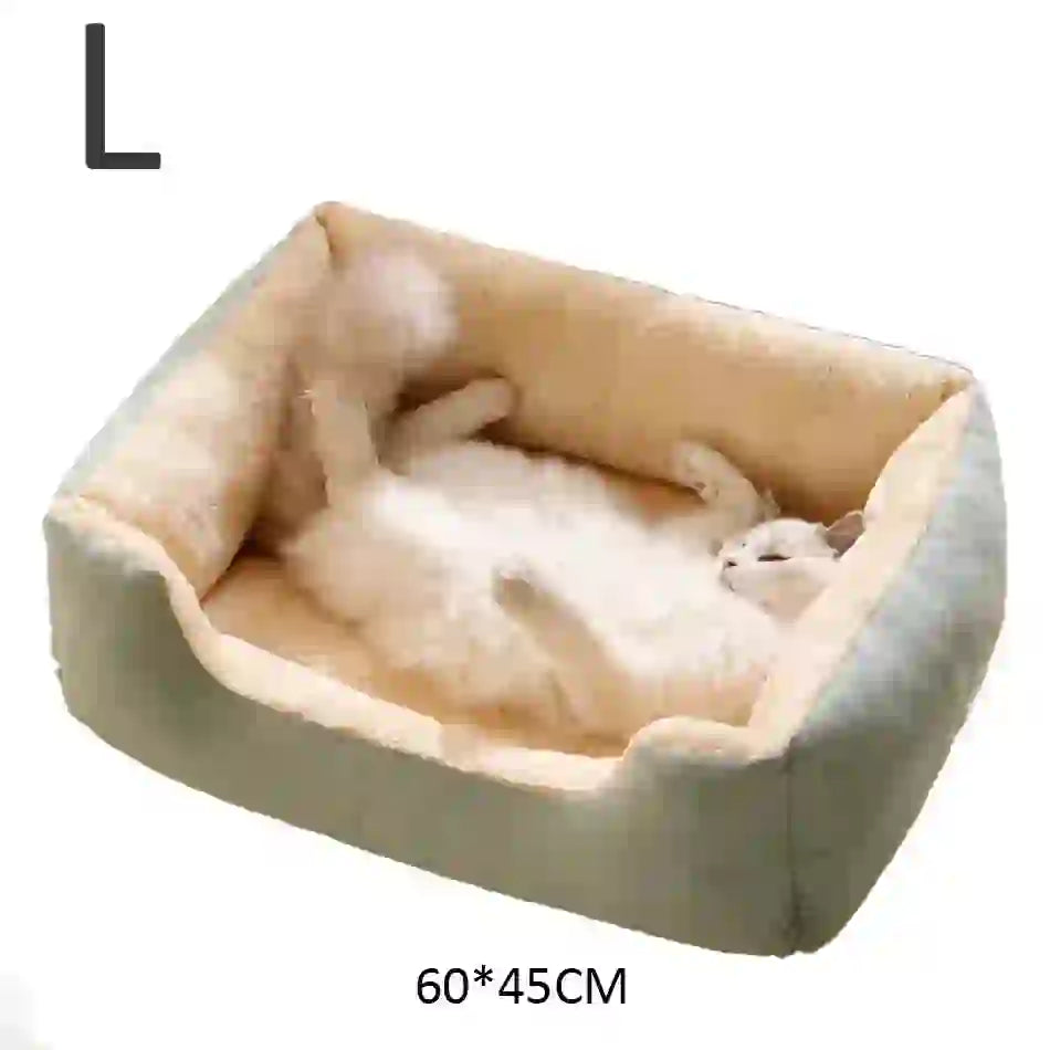 Cozy Soft Cushion Basket Bed for Cats & Dogs