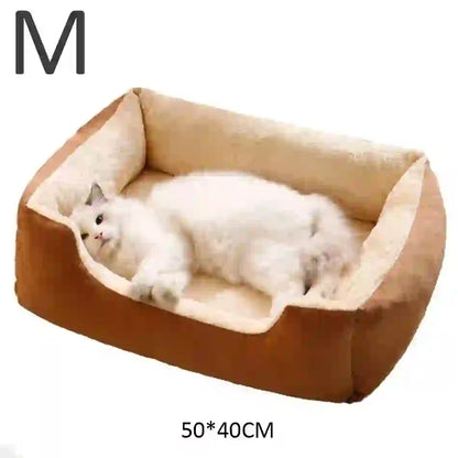 Cozy Soft Cushion Basket Bed for Cats & Dogs