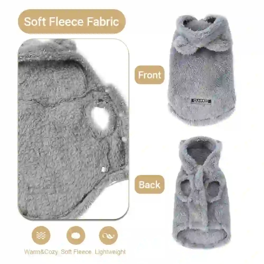 Cozy Fleece Hoodie Coat for Dogs & Cats