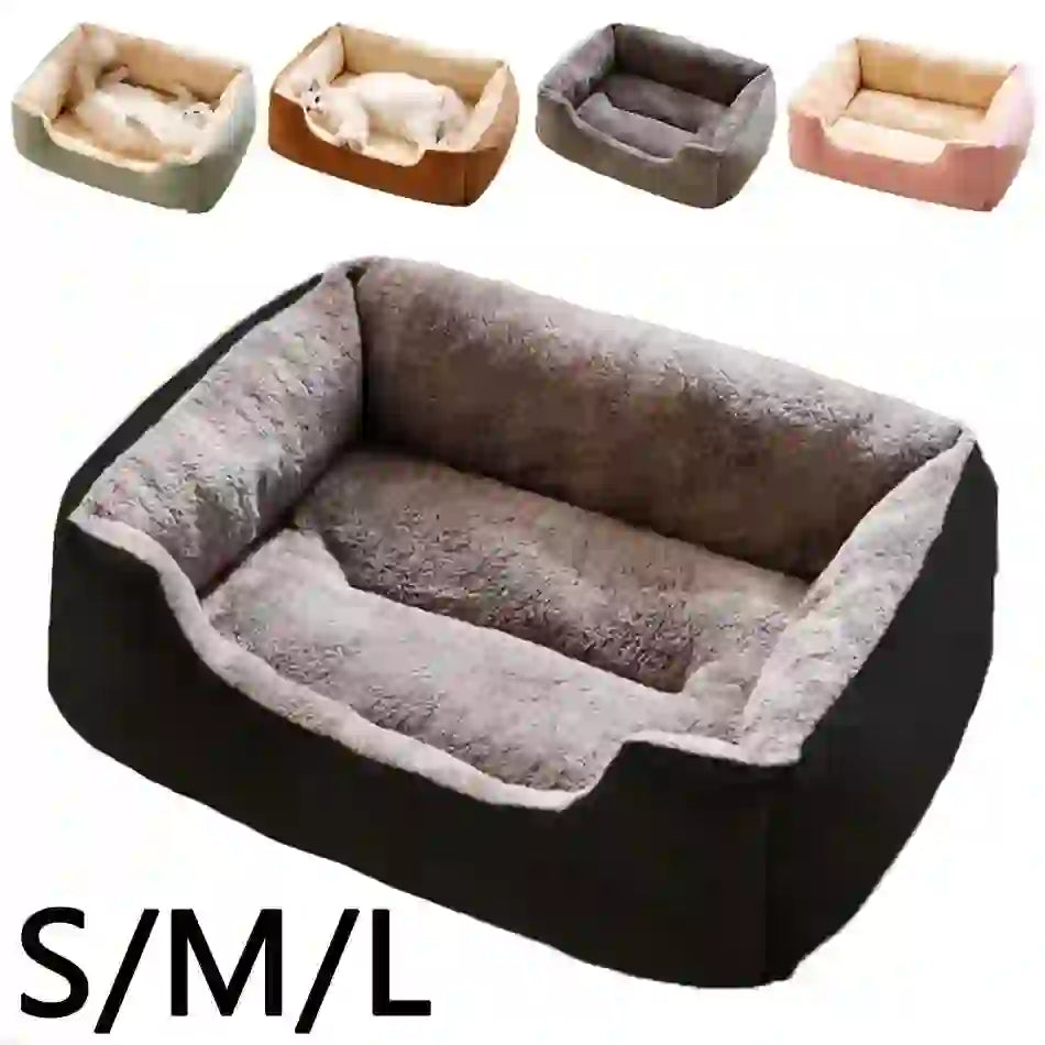 Cozy Soft Cushion Basket Bed for Cats & Dogs