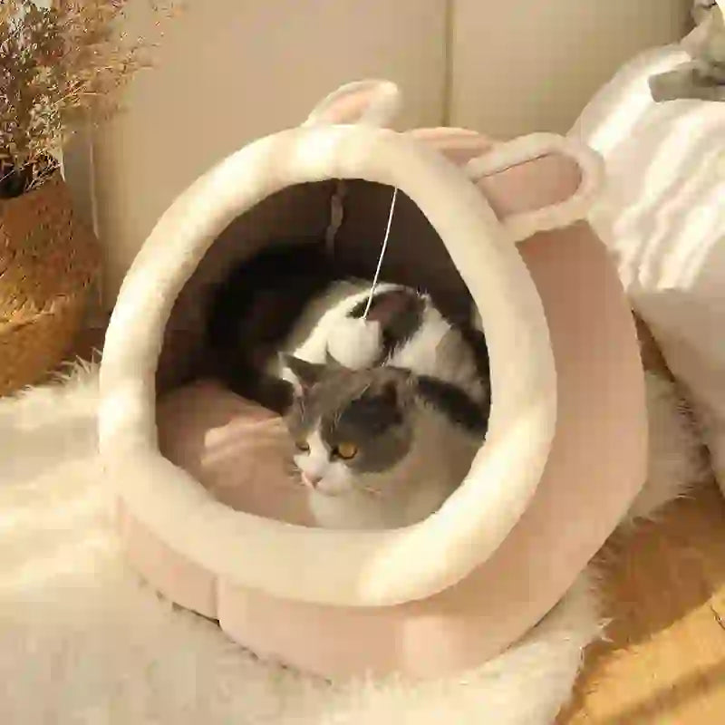 Cozy Washable Foldable Cave Bed for Cats & Dogs