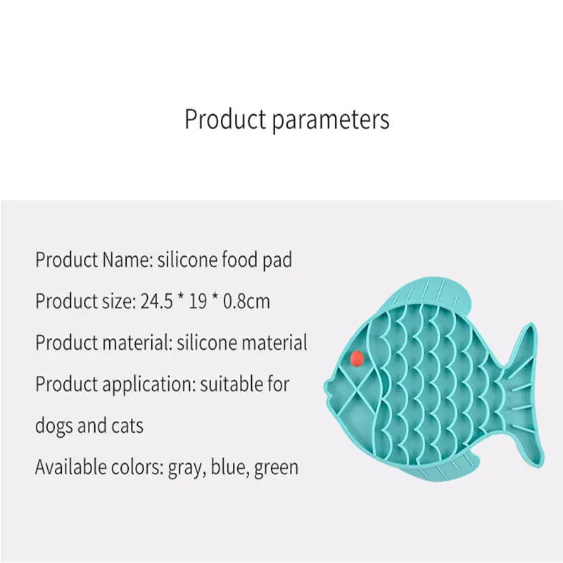 Fish-Shaped Silicone Lick Mat for Dogs & Cats