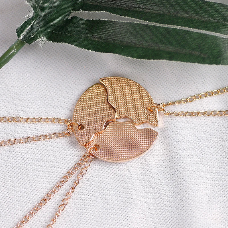 Stunning 3-Piece Zircon Sun Star Moon Pendant Necklace Set - Perfect Friendship Gift for Women