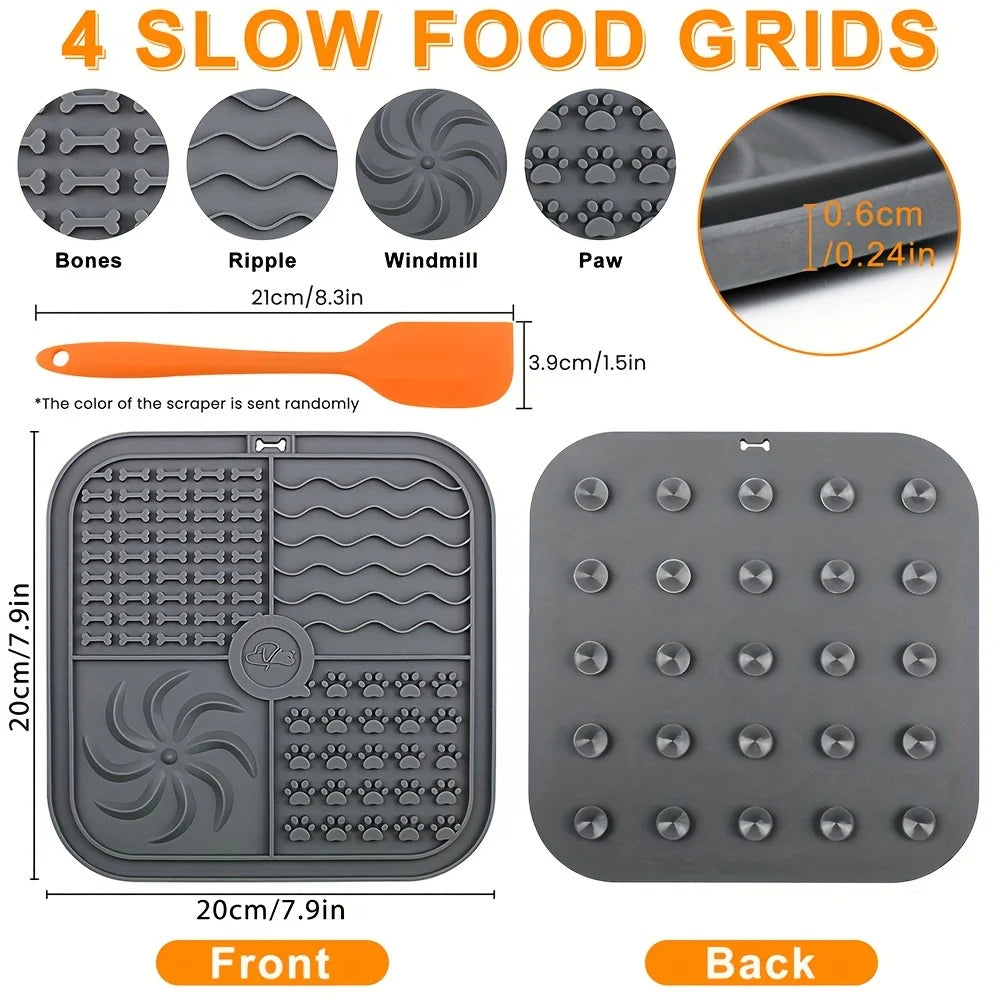 Dog Bathing Lick Mat Slow Feeder for Dogs & Cats
