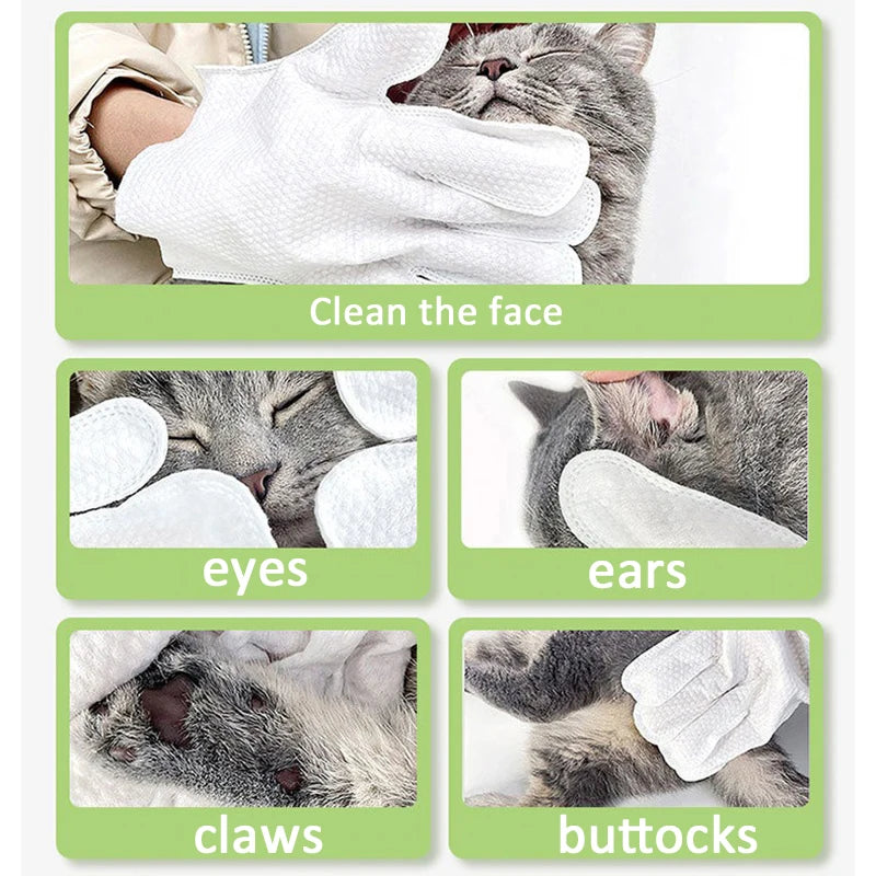 Pet Cleaning Gloves for Dogs & Cats