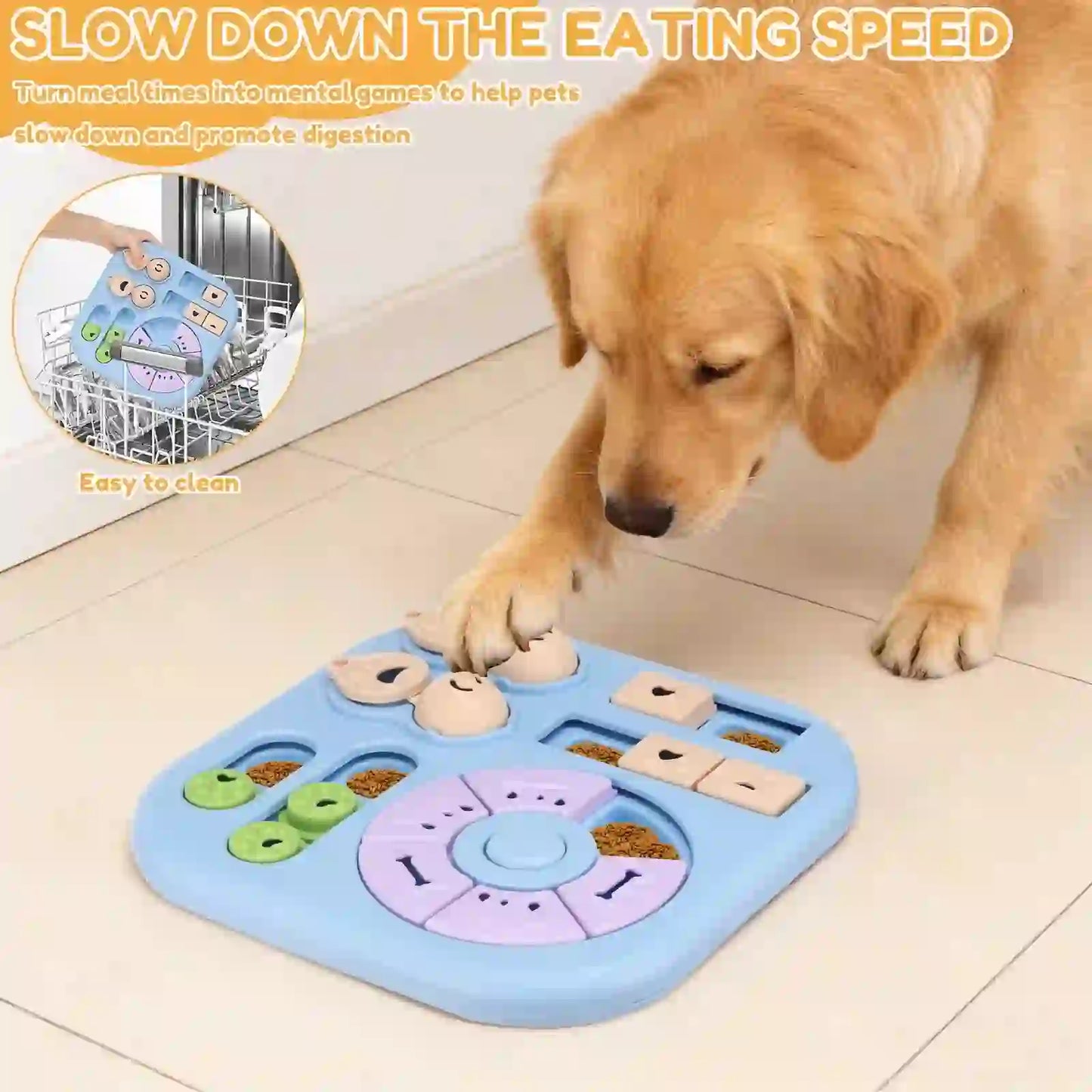 Interactive Treat Dispensing Puzzle Feeder for Dogs