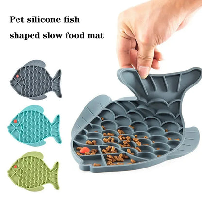 Fish-Shaped Silicone Lick Mat for Dogs & Cats