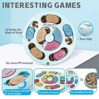 Interactive Puzzle Slow Feeder Bowl for Pets