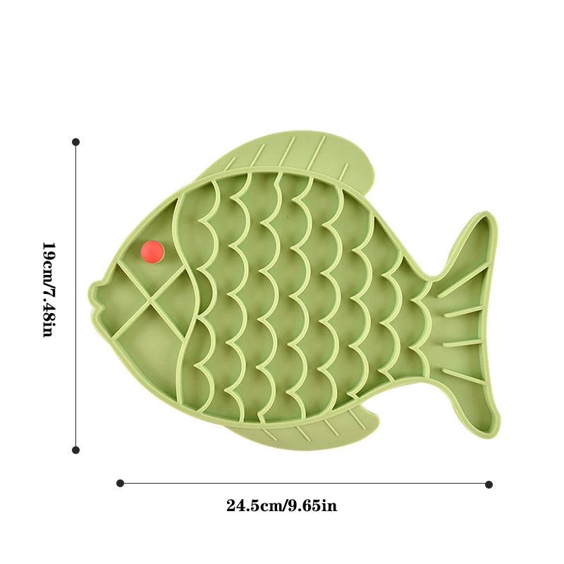 Fish-Shaped Silicone Lick Mat for Dogs & Cats