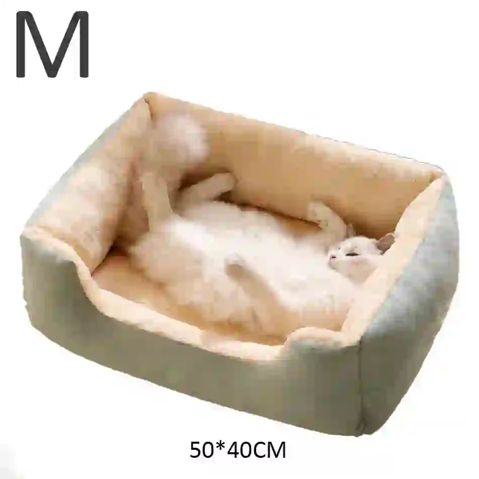 Cozy Soft Cushion Basket Bed for Cats & Dogs