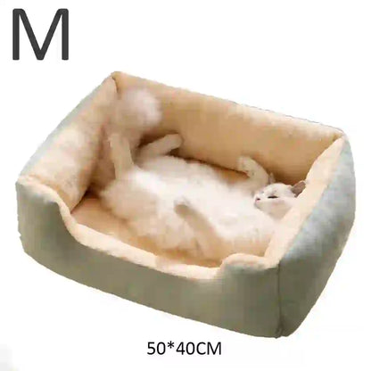 Cozy Soft Cushion Basket Bed for Cats & Dogs
