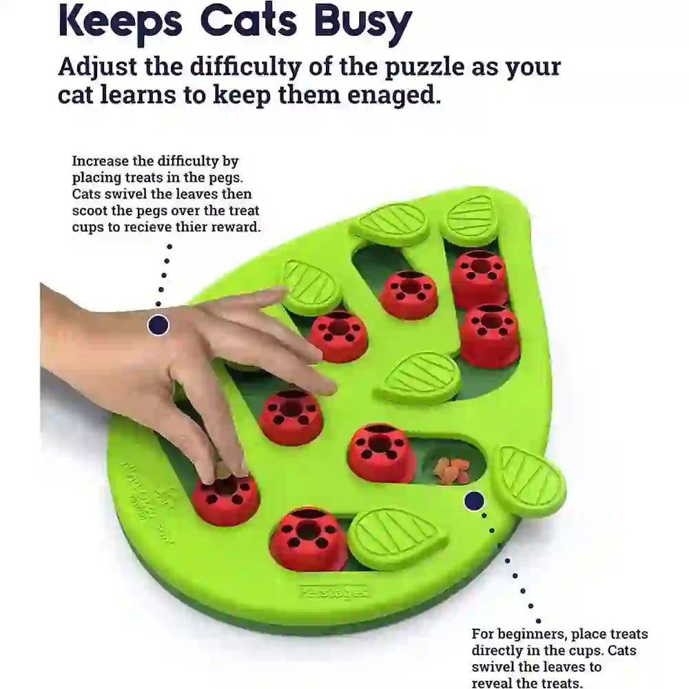 Adjustable Difficulty Puzzle Treat Toy for Cats