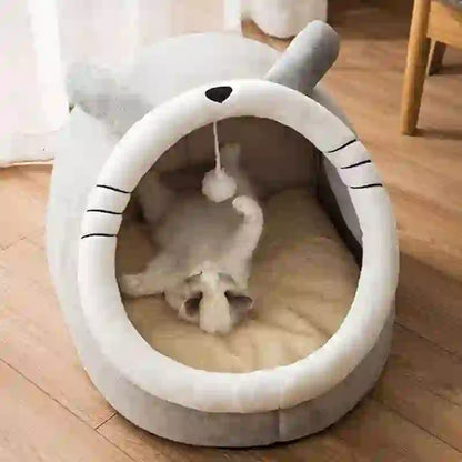 Cozy Washable Foldable Cave Bed for Cats & Dogs