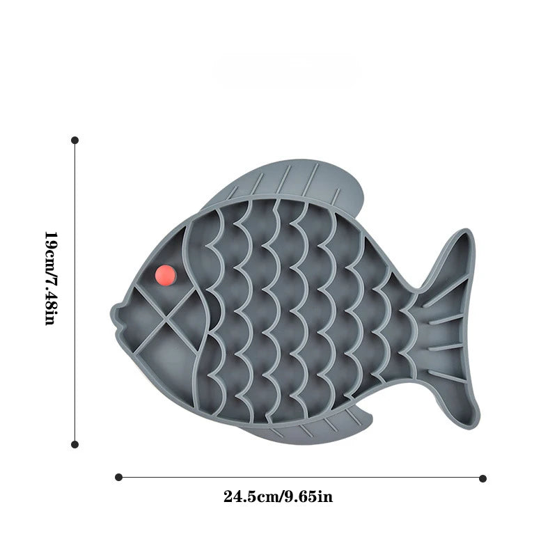 Fish-Shaped Silicone Lick Mat for Dogs & Cats