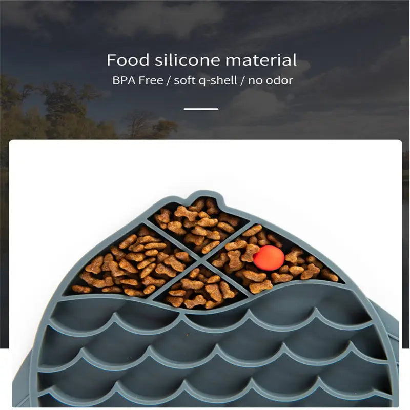 Fish-Shaped Silicone Lick Mat for Dogs & Cats