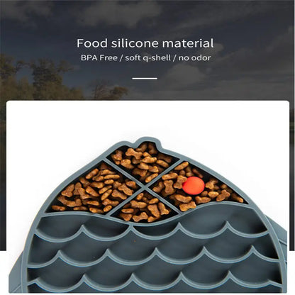 Fish-Shaped Silicone Lick Mat for Dogs & Cats