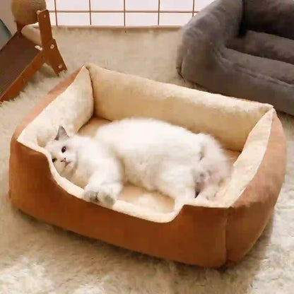 Cozy Soft Cushion Basket Bed for Cats & Dogs