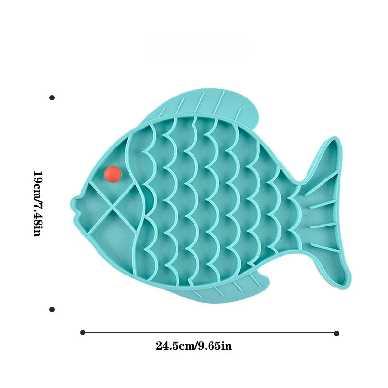 Fish-Shaped Silicone Lick Mat for Dogs & Cats