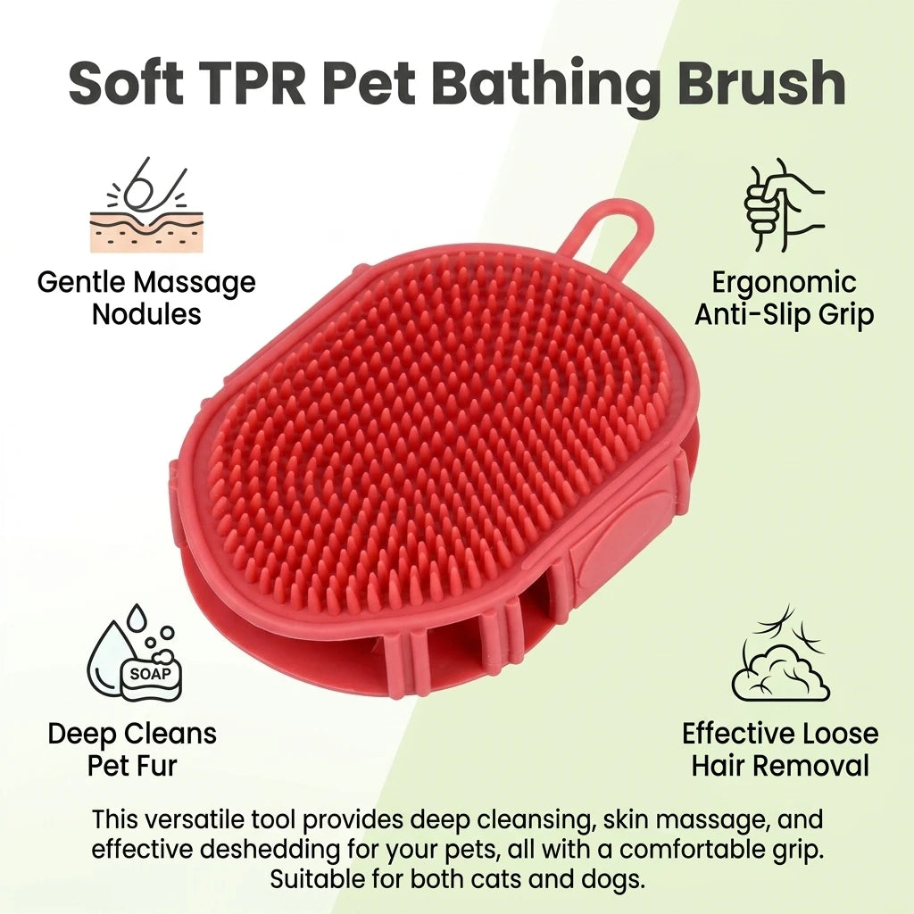 Soft Massage Bathing Brush for Dogs & Cats