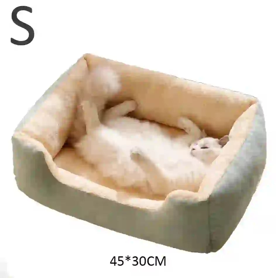 Cozy Soft Cushion Basket Bed for Cats & Dogs