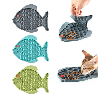 Fish-Shaped Silicone Lick Mat for Dogs & Cats