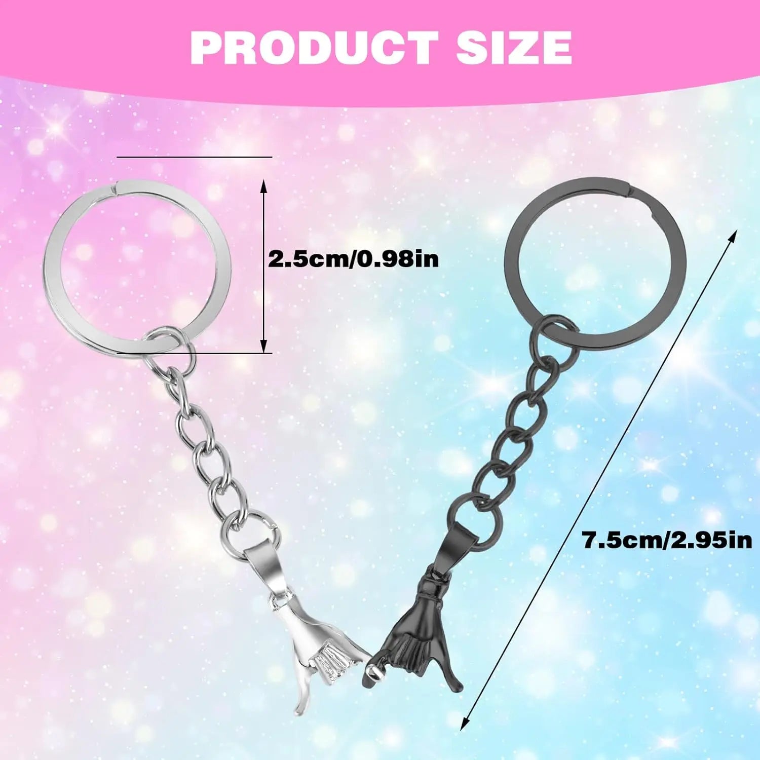 Perfectly Paired: 2Pcs Pinky Promise Keychain Set - Thoughtful Gifts for Couples and Best Friends